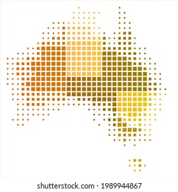 Australien Karte der Quadrate pixel art.free Bilder, freie Vektorgrafik.