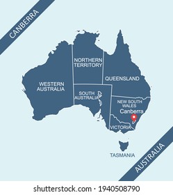 Australia map states provinces labeled