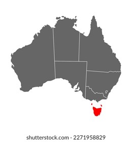 Australia map of Tasmania icon, geography blank concept, isolated graphic background vector illustration .