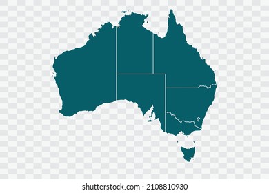 Australia Map Teal Green Color On Backgound Png