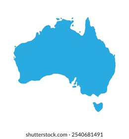 Australien-Kartenvorlage einzeln auf weißem Hintergrund. Vektorgrafik.
