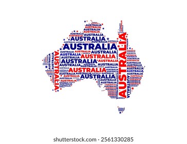 australia map typography illustration design