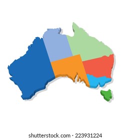 Australia Map Vector 3D