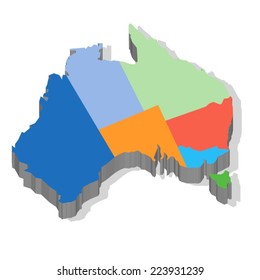 Australia Map Vector 3D