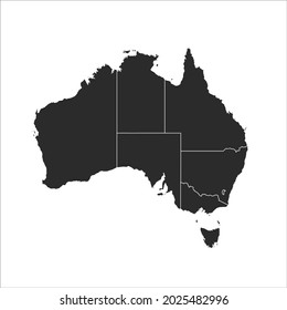 Australien Karte, Vektorgrafik, dunkle Farbe.einzeln auf transparentem Hintergrund. 