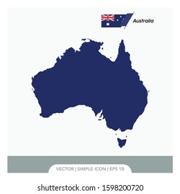 Australia map and vector flag template