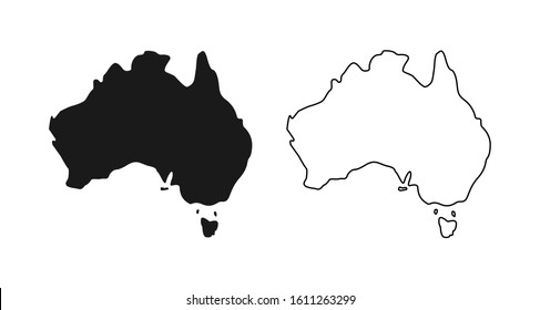 Australia map vector flat icon