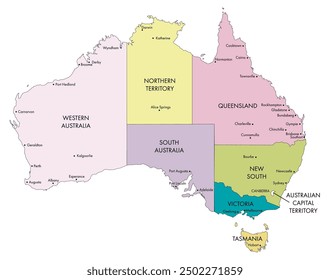Australia map, Australia vector map, geography of Australia