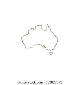  Australia map. Vector icon. Beautiful line