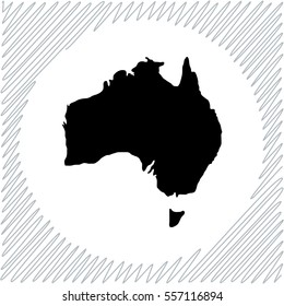 Australia map vector icon - black  illustration