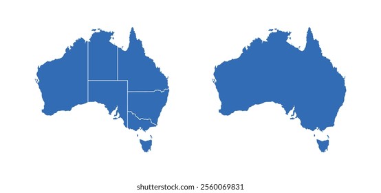 Australia Map vector icon. Minimalistic Colorful Map of Australia.