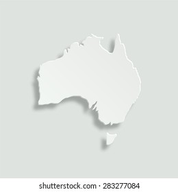 Australia map vector icon - paper illustration
