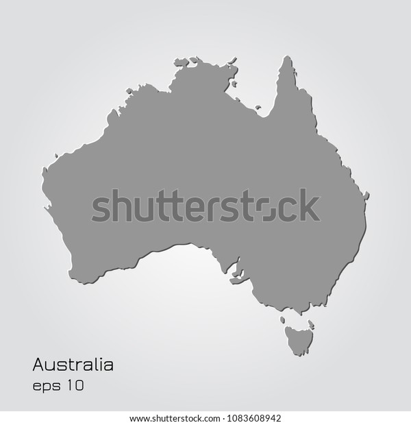 Australia Map Vector Illustration Grey Colours Stock Vector (Royalty ...