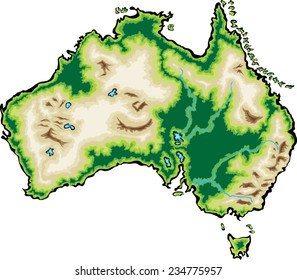 Australia Map Vector Illustration isolated on a white background