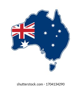 Australia Map Vector Illustration On White Stock Vector (Royalty Free ...