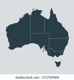 australia map vector, isolated on gray background