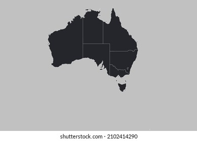 Australia map vector, isolated on gray background