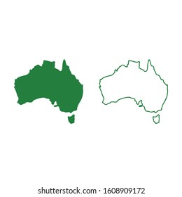 Australia map vector, on white background, vector illustration. Outline.