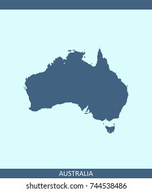 Australia map vector outline illustration in blue background