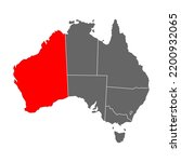 Australia map of Western Australia icon, geography blank concept, isolated graphic background vector illustration .