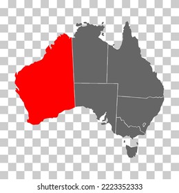 Australia map of Western Australia icon, geography blank concept, isolated graphic background vector illustration .