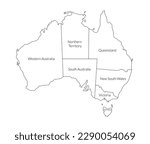 Australia map, white regions map