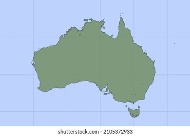 Australia Map - World map International vector template with green color on blue background and grid design for design, education, website, infographic, banner - Vector illustration eps 10