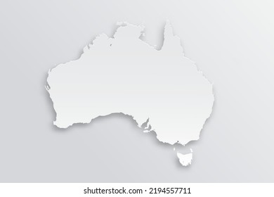 Australia Map - World map International vector template with 3D, paper style including shadow and white color on grey background for design, education, infographic - Vector illustration eps 10