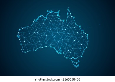 Australia Map World Map Mash Line Stock Vector (Royalty Free ...