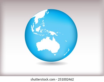 Australia map.Earth globe vector illustration.