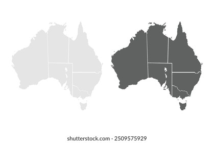 Australia map.Sydney, Melbourne, Brisbane, Perth, Adelaide, Camberra, Hobart, Darwin, Gold Coast, Newcastle.