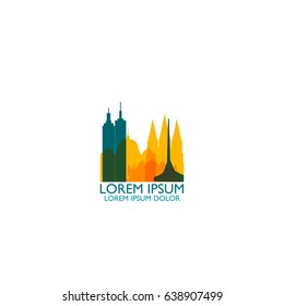 Australia Melbourne city landscape modern panorama silhouette skyline vector logo icon