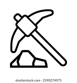 Australia mining pickaxe outline illustration