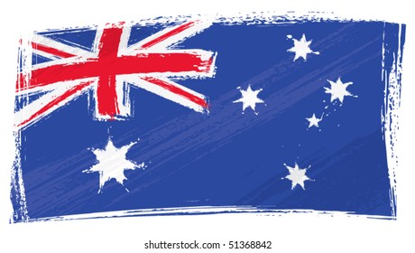 Australia national flag created in grunge style