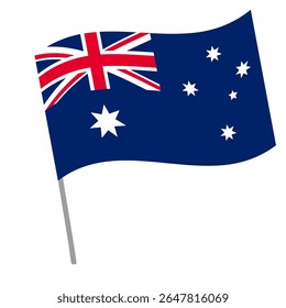 Bandeira nacional da Austrália flutters com mastro
