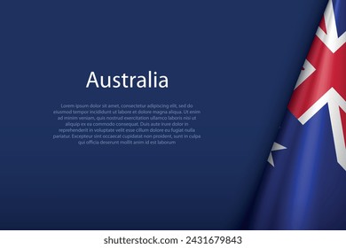 Australiens Nationalflagge isoliert auf dunklem Hintergrund mit Copyspace