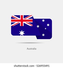 Australia national flag on a white background with shadow. vector illustration