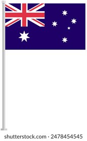Australia national flag pole icon isolated on white background.