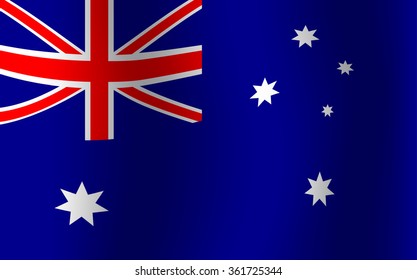 Australia National Flag Waving Flat Vector Illustration