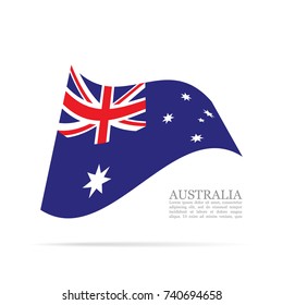 Australia national flag waving vector icon