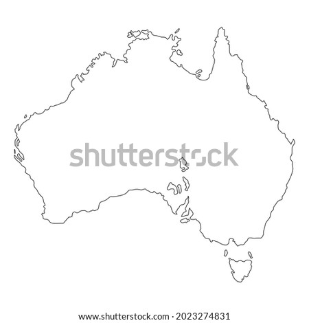 australia national map line vector image on white background
