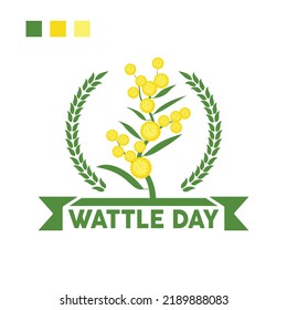 Australia National Wattle Day Green And Yellow Color