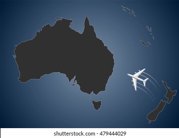 Australia and New Zealand Airline,Oceania,map