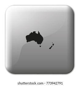 Australia and New Zealand detailed map flat vector icon.