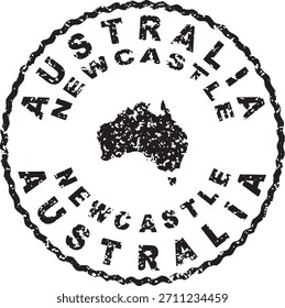 Design de mapa de selo redondo de Newcastle, Austrália