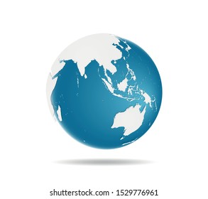 Australia and Oceania globe icon. Vector illustration.