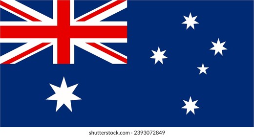 Australia official flag vector with standard size and proportion. National flag emblem with accurate size and colors.