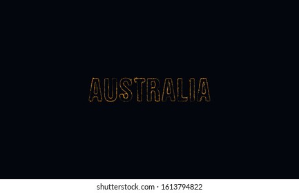 Australia on fire, continent on fire background, ecology disaster banner design