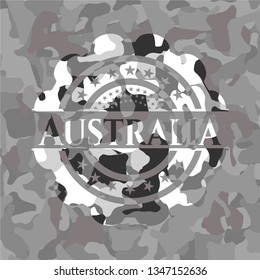 Australia on grey camo pattern