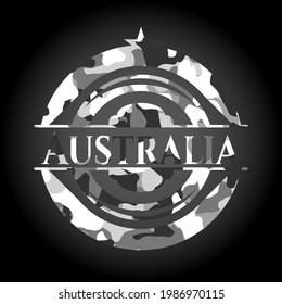 Australia on grey camo texture 